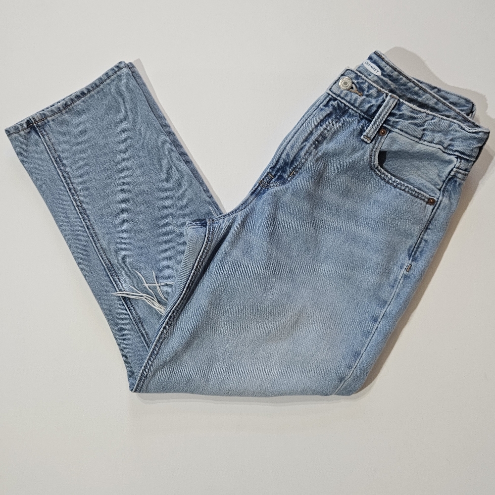Old Navy Jeans Womens Size 4 Light Wash Distressed Straight Leg 90s Grunge Denim